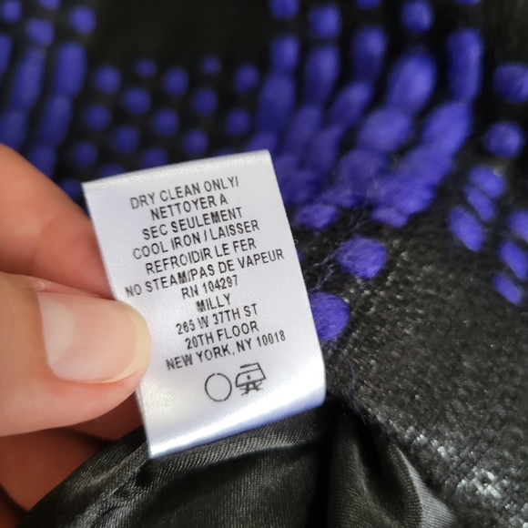 Milly Wool Blend Mini Skirt Purple Black Sz 2 - Picture 8 of 8